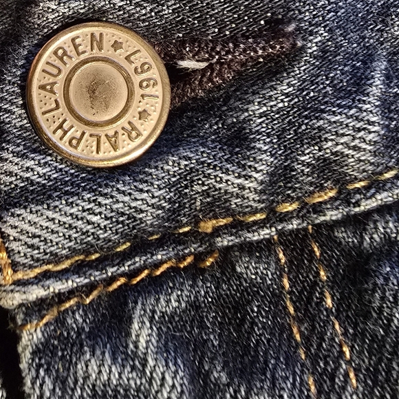 Polo Ralph Lauren Vintage Striaght Leg Denim Distressed Blue Jeans 35x32 35 X 32 - Picture 6 of 12